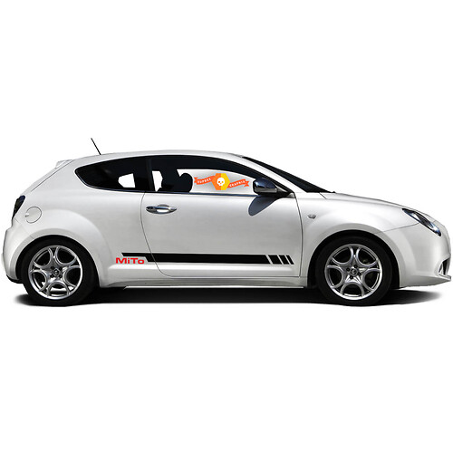 Par de calcomanías de vinilo pegatinas gráficas alfa romeo rockero panel mito pequeña inscripción con una línea 2022