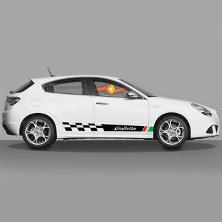 2x Calcomanías Alfa Romeo Giulietta Vinyl Graphics panel basculante Bandera de Italia Inicio 2022
