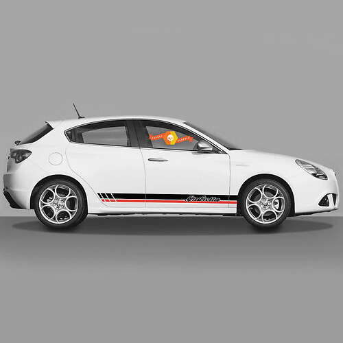 2x Alfa Romeo Giulietta Pegatinas Calcomanías Vinilo panel basculante rayas rojas negras Nuevo 2022
