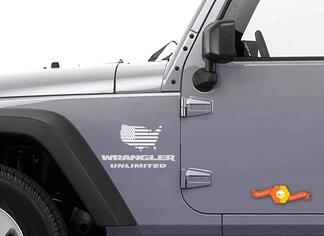 2 calcomanías Jeep USA Flag Maps jk Wrangler