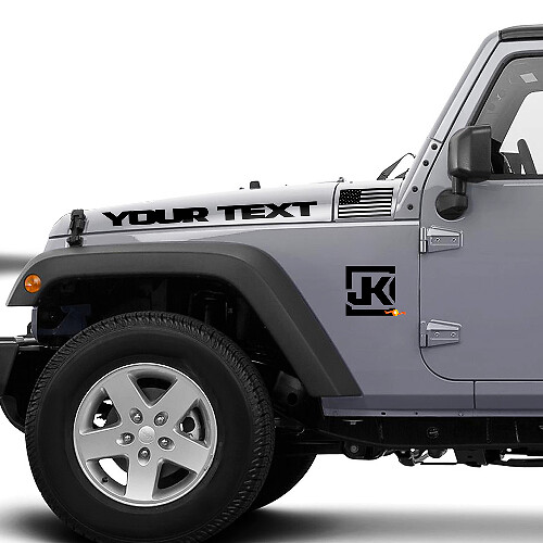 Pegatinas de vinilo con logo JK y bandera de EE. UU. para Jeep Wrangler JK