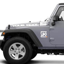 Kit de adhesivos de vinilo personalizados con el logo JK y bandera de EE. UU. para capó y laterales de Jeep Wrangler JK_2