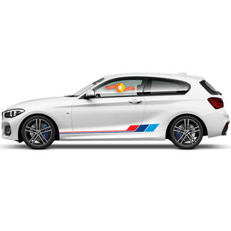 Par de Calcomanías de Vinilo Pegatinas Gráficas panel basculante lateral para BMW Serie 1 2015 rayas de colores
