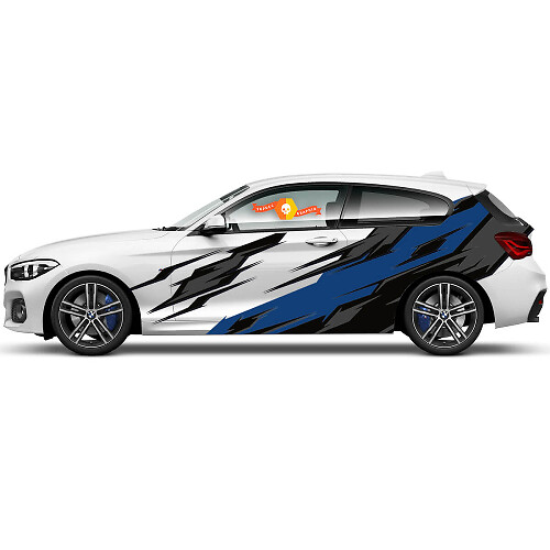 Pegatina de vinilo en pareja Calcomanías gráficas laterales para BMW Serie 1 2015 Ninja Strike
