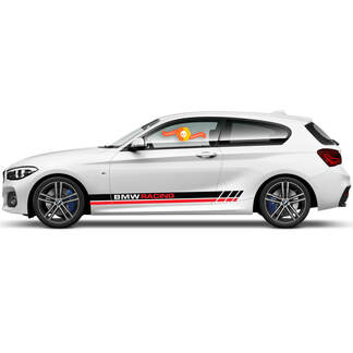 Par Vinilos Adhesivos Gráficos laterales para BMW Serie 1 2015 inscripción BMW Racing
