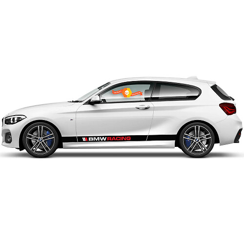 Par de calcomanías de vinilo adhesivas gráficas para el lateral de BMW Serie 1 2015 con inscripción BMW racing nueva
