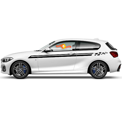 Par de calcomanías de vinilo adhesivas gráficas para el lateral del BMW Serie 1 2015.
