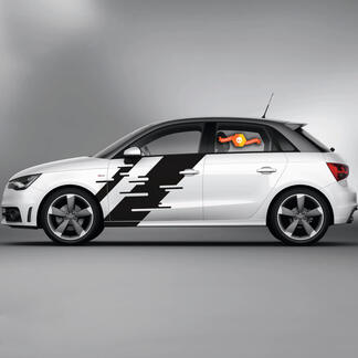 2x Calcomanías de vinilo Pegatinas gráficas Audi A1 rayas de carreras de autos Cinta ancha 2022
