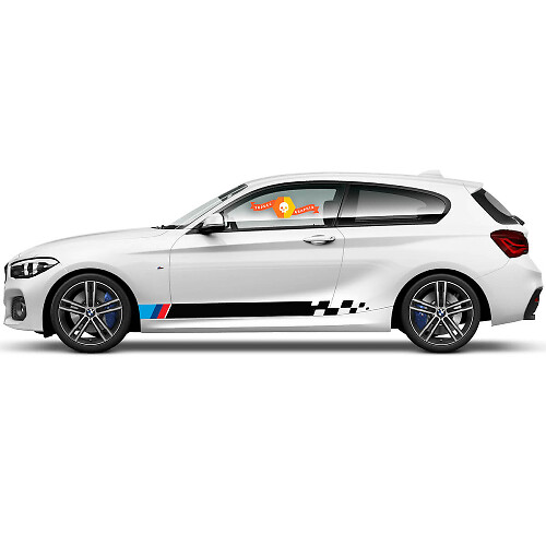 Par de calcomanías de vinilo adhesivas gráficas para el lateral del BMW Serie 1 2015. Franjas de carreras para el panel lateral 2022.
