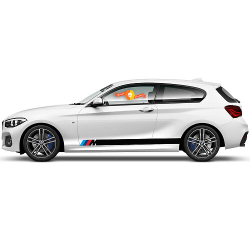 Par de calcomanías de vinilo gráfico adhesivos laterales para BMW Serie 1 2015 Rayas de carreras en el panel lateral M 2022
