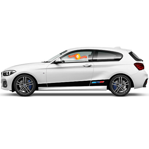 Par de calcomanías de vinilo gráfico adhesivos laterales bmw 1 series 2015 Estilo de carreras para panel lateral
