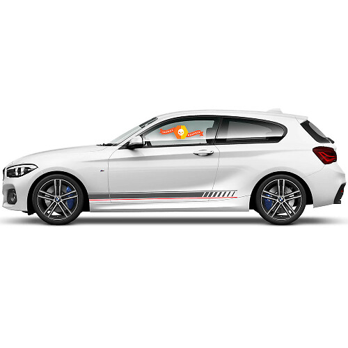 2x Calcomanías de vinilo Pegatinas gráficas lateral bmw serie 1 2015 estilo Racing gris panel lateral
