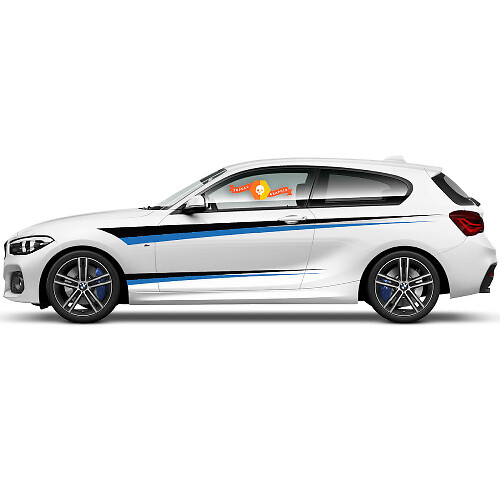 2 x Calcomanías de vinilo Pegatinas gráficas laterales bmw 1 series 2015 rayas rectas de la puerta
