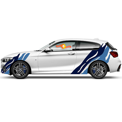 2 x Calcomanías de vinilo Pegatinas gráficas lado bmw 1 series 2015 estilo marítimo
