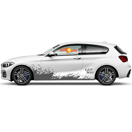 2 x Calcomanías de vinilo Pegatinas gráficas lateral bmw serie 1 2015 dibujo barro volador nuevo
