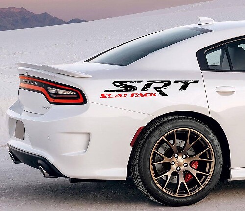 Vinilo lateral envejecido SRT Scat Pack para Dodge Charger o Challenger