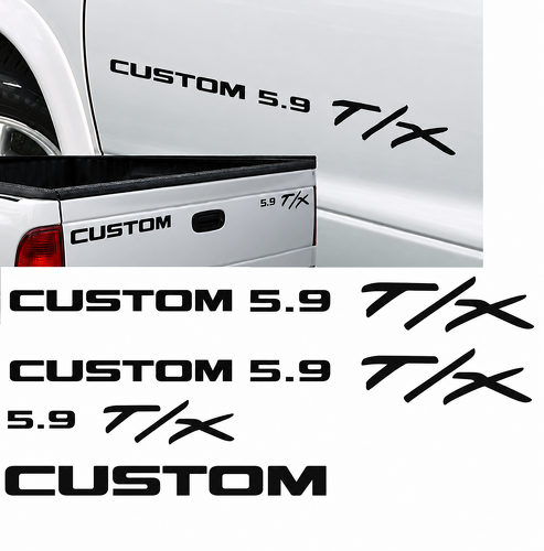 Kit personalizado de letras de cuatro piezas 5.9 T/X para vinilo adhesivo lateral de portón trasero para Dodge Dakota