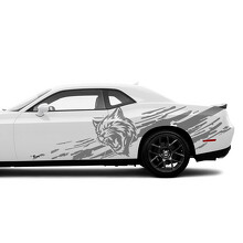 Adhesivo Vinilo Lateral Salpicaduras de Barro con Logo Wildcat para Dodge Challenger_2