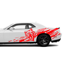 Adhesivo Vinilo Lateral Salpicaduras de Barro con Logo Wildcat para Dodge Challenger_3