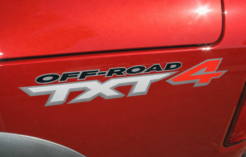 Custom TXT4 Off Road Slanted Lettering Lateral de caja Adhesivo de vinilo para Dodge Dakota TRX4