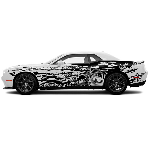 Calcomanía Vinilo Lateral Estilo Grunge Super Bee para Dodge Charger