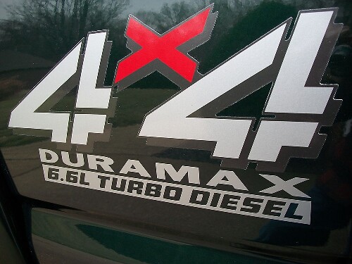 2 4x4 DURAMAX 6.6l TURBO DIESEL Calcomanías de vinilo Pegatinas