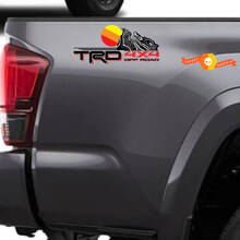 TRD 4x4 Off Road con calcomanías de vinilo laterales vintage topográficos ajustado a Tacoma 2