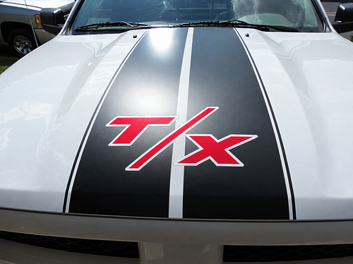 Calcomanía de vinilo para capó con franjas de competición gemelas T/X personalizadas para Dodge Challenger