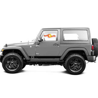2 New JEEP Decal Sticker Rocker Panel ARMY Star puerta lateral gráficos Wrangler Door
