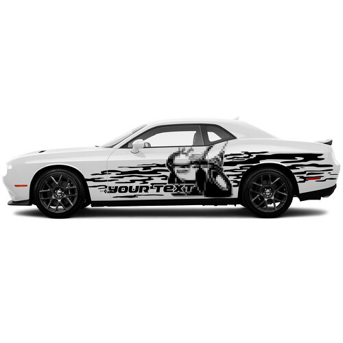Pegatina de vinilo lateral estilo Grunge Scat Pack para puerta de Dodge Challenger