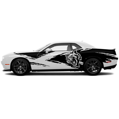 Calcomanía Vinilo Grunge Splash Hellcat para Puerta Lateral de Dodge Challenger