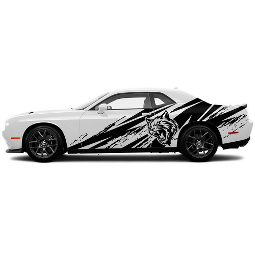 Pegatina de vinilo lateral estilo desgastado Wildcat para Dodge Challenger