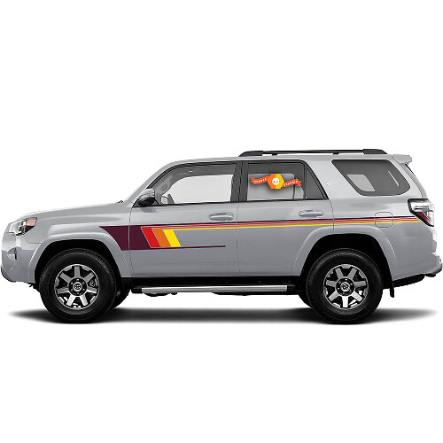 Pegatina adhesiva de vinilo lateral con rayas de estilo vintage para Toyota 4Runner