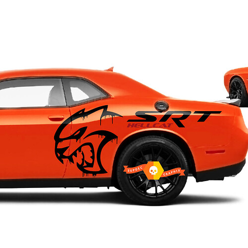 SRT Challenger Blood Hellcat Gran Gran Panel de Panel Kit de calcomanías con Red Hellcat