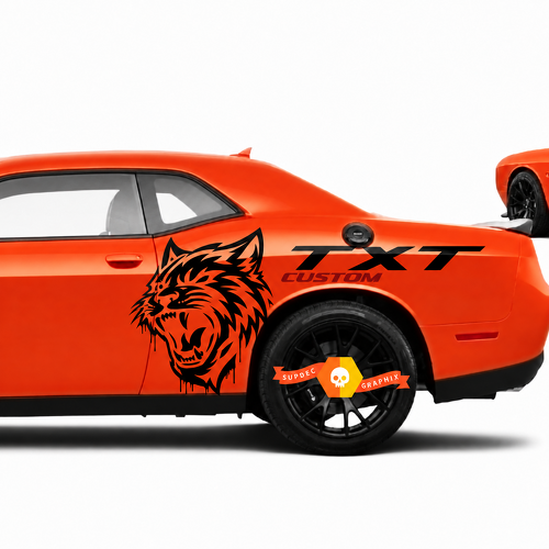 TXT CUSTOM Cat Drip Graphic — Pegatina de vinilo (lateral) para Dodge Challenger SRT, Hellcat