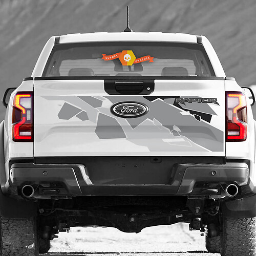 Geometric Camouflage — Adhesivo de vinilo (portón trasero) para Ford F-150 Raptor 2022
