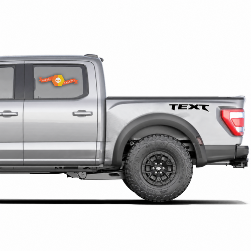 Calcomanía de texto personalizado para el lateral de cama, adhesivo vinilo gráfico para musclecar, camioneta de potencia 2022