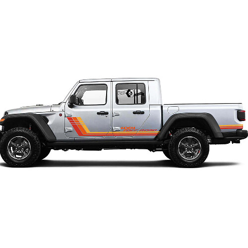 Kit de adhesivos de vinilo para franjas laterales 4x4 todoterreno estilo retro para Jeep Gladiator