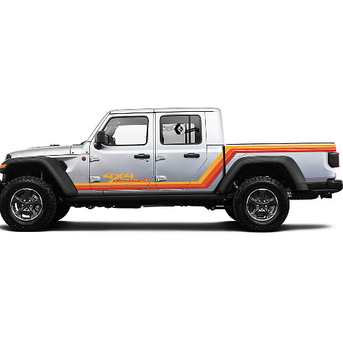 Kits gráficos - Kit de franjas de carreras retro vintage Rubicon 4x4 todoterreno deportivo de vinilo para Jeep Gladiator

