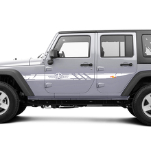 Kit de vinilos personalizados de rayas laterales con estrella de ejército desgastada para Jeep Wrangler_2