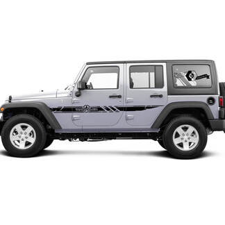 2 Side Jeep Wrangler Destroyed Military Army Star Doors Side Vinyl Decals Graphics Sticker Style 3
