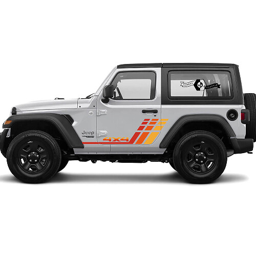 Jeep Rubicon Retro Vintage 4x4 2 puertas kit de franjas de carreras deportivas Off Road Graphic Kits
