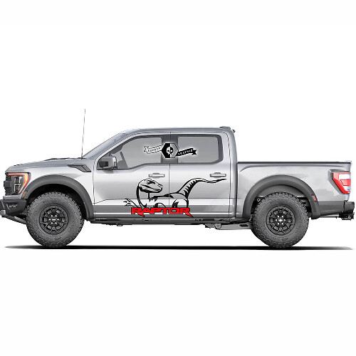 Dos colores Ford F-150 Raptor Logo 2022 Gráficos de salpicaduras de puertas laterales Calcomanías de vinilo
