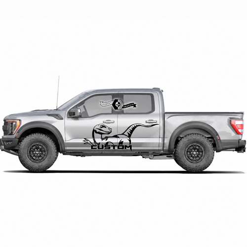 EXCLUSIVO Juego de Pegatinas de Vinilo con Letras Sólidas de Dinosaurio para Puerta Ford F-150 2022