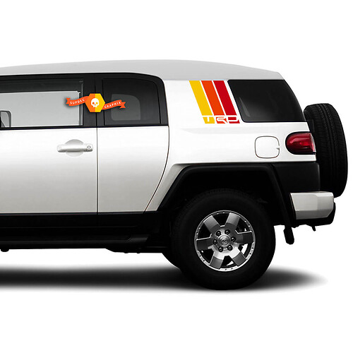 Pequeñas de tres colores Toyota FJ Cruiser Trd Stripes Side Vinyl Decals Pegaters para Toyota FJ Cruiser - Tres colores exteriores
