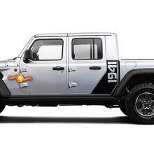 Calcomanía de vinilo para carrocería de estilo de fábrica del Jeep Gladiator Side War 1941 Star Sticker Decal Graphic Stripes Kit 2018-2022.
 2