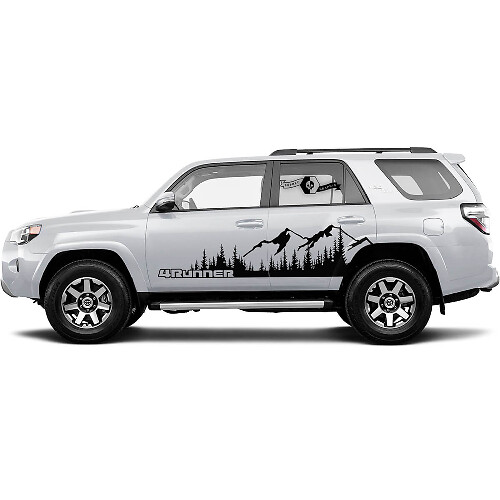 Adhesivo de vinilo lateral con paisaje de bosque y montañas para Toyota 4Runner