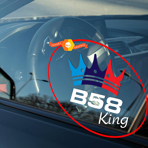 Calcomanía adhesiva de vinilo para ventana crown estilo BMW B58 para BMW