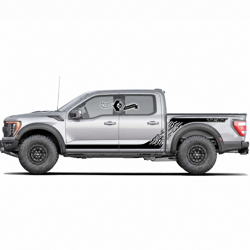 Juego de 2 calcomanías personalizadas con texto, garra, arañazo lateral para cama y gráficos para paneles de estribo para camioneta musclecar power truck 2020-2022
