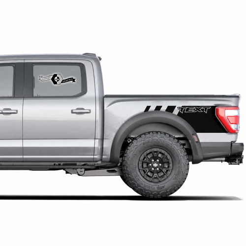 Par de calcomanías gráficas laterales de cama con logotipo moderno personalizado para musclecar camión power truck 2020-2022